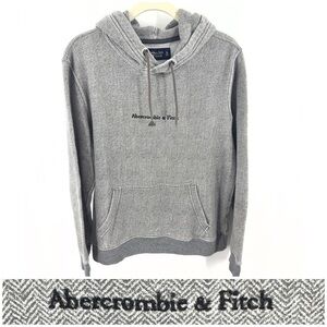 Abercrombie & Fitch Men’s Herringbone Hoodie Size S Gray Soft AF Y2K Pullover